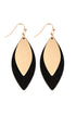 satin metal wood earrings