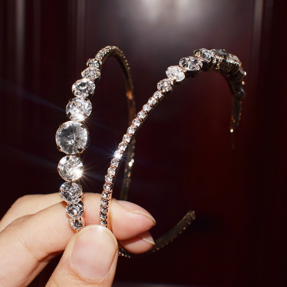 Stunning Glass Rhinestone Gems Hoop Earrings