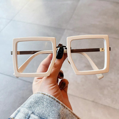 Square Leopard Transparent Glasses