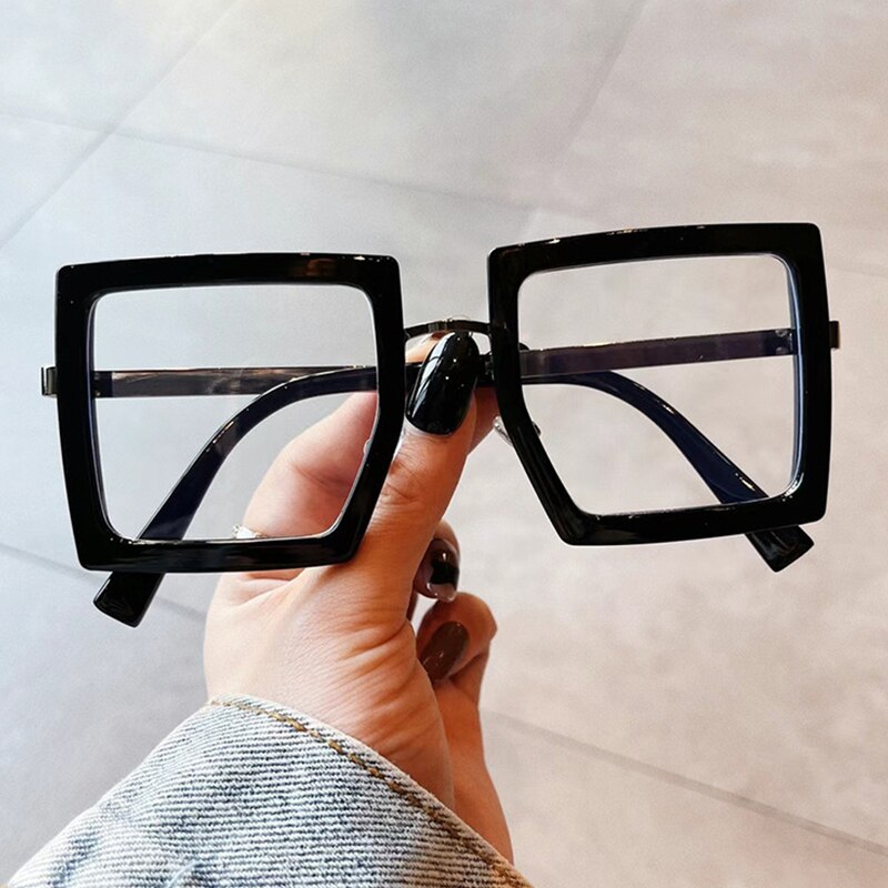 Square Leopard Transparent Glasses