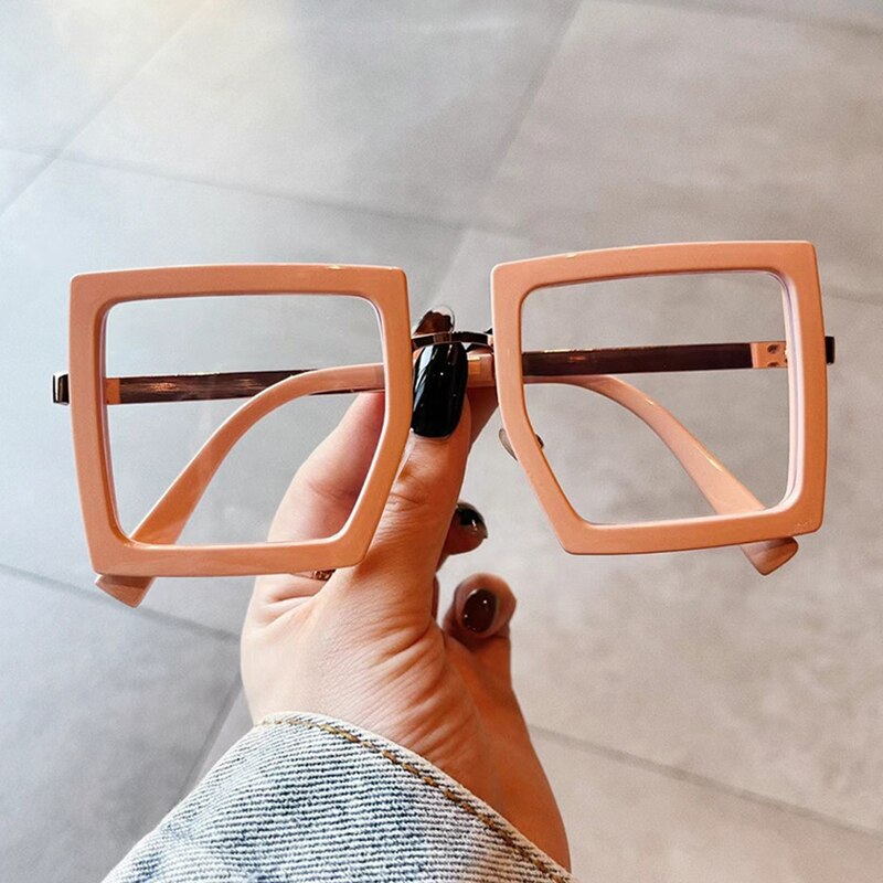 Square Leopard Transparent Glasses