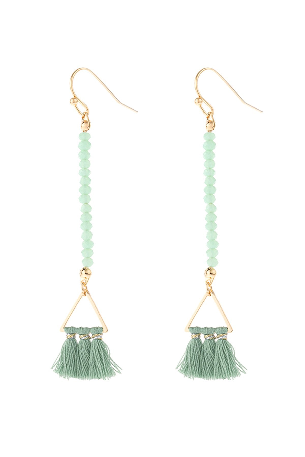 Tassel Rondelle Drop Earrings