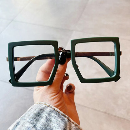 Square Leopard Transparent Glasses