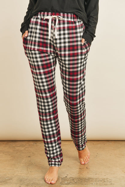 solid top plaid pocket