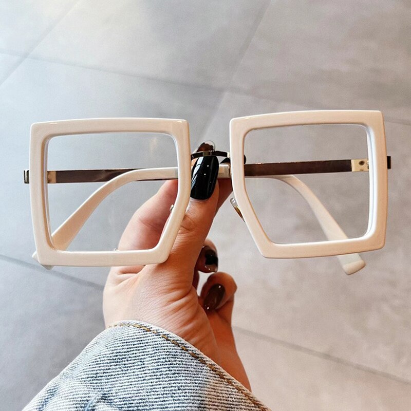 Square Leopard Transparent Glasses