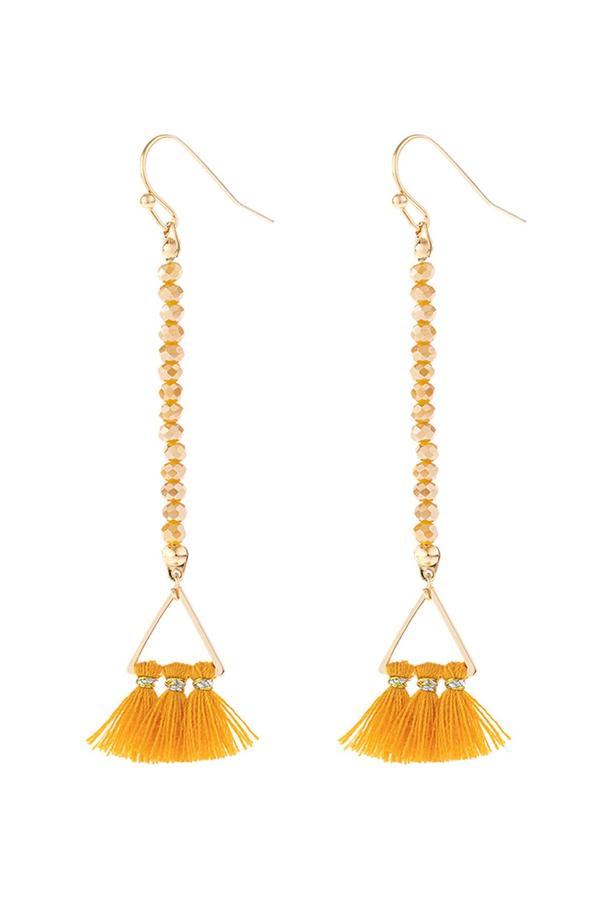 Tassel Rondelle Drop Earrings