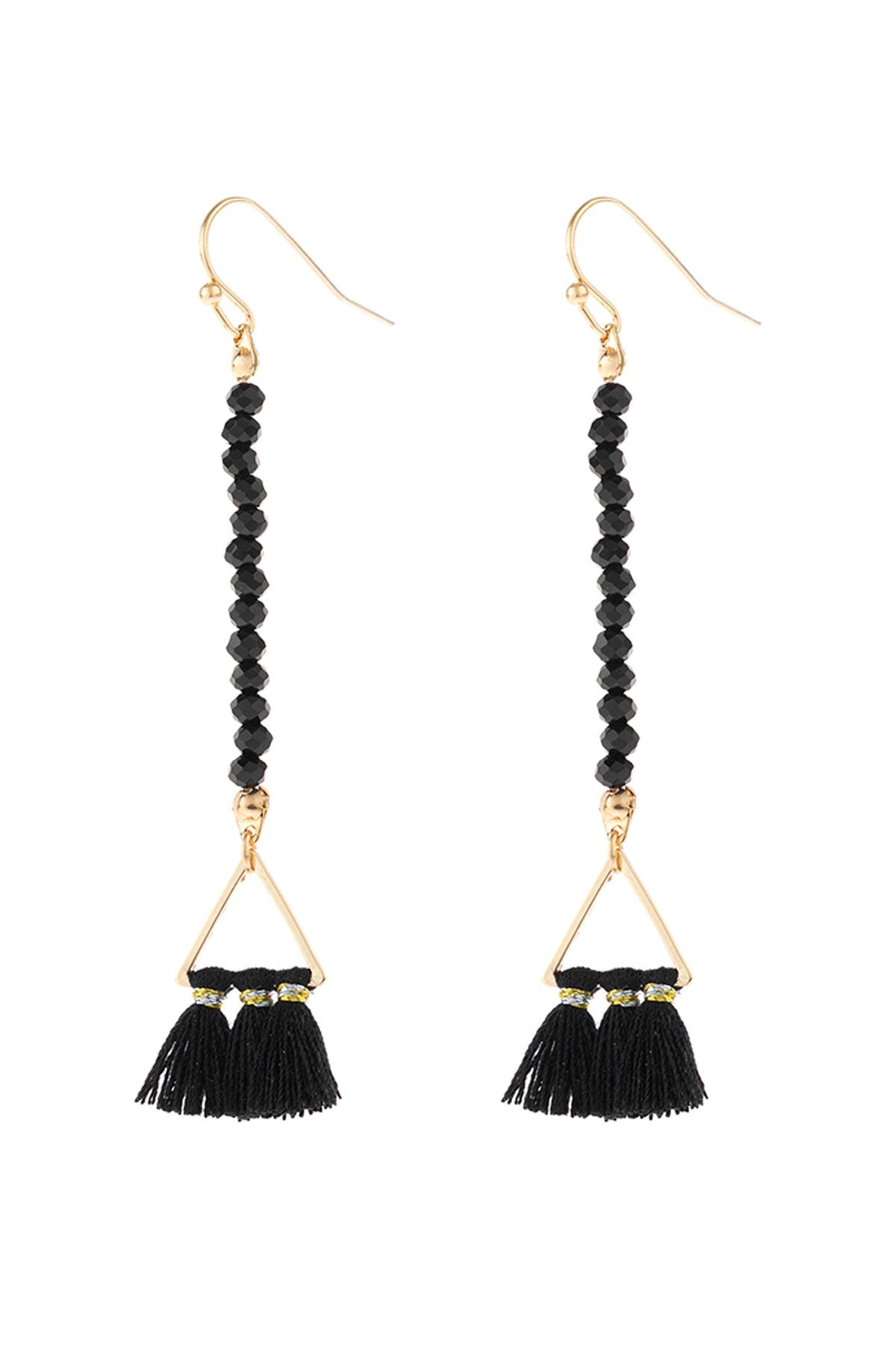 Tassel Rondelle Drop Earrings