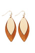 satin metal wood earrings