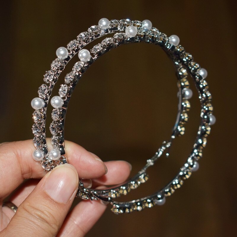 Stunning Glass Rhinestone Gems Hoop Earrings