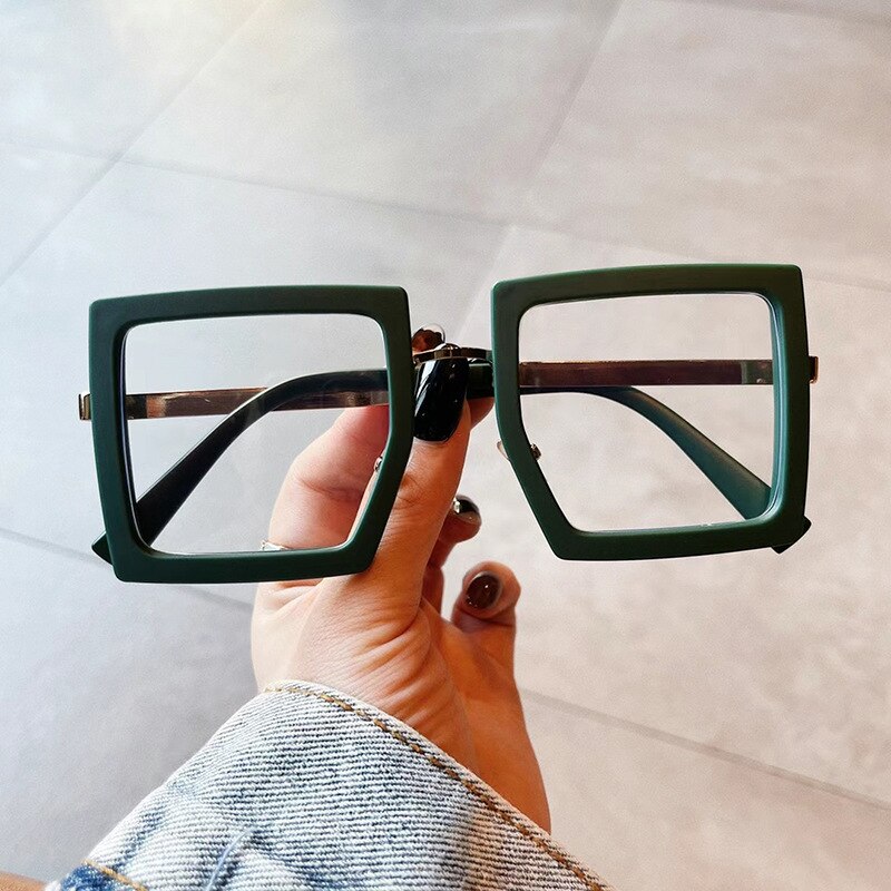 Square Leopard Transparent Glasses